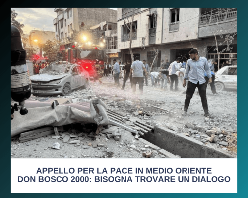 comunicato Appello per la pace in Medio Oriente, per Don Bosco 2000 bisogna trovare un dialogo